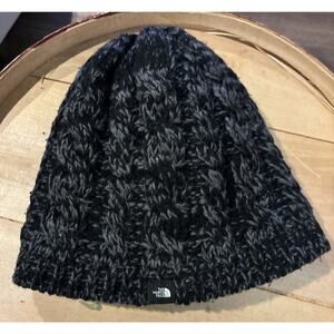 The North Face Wool Blend Gray/Black Cable Knit Winter Hat